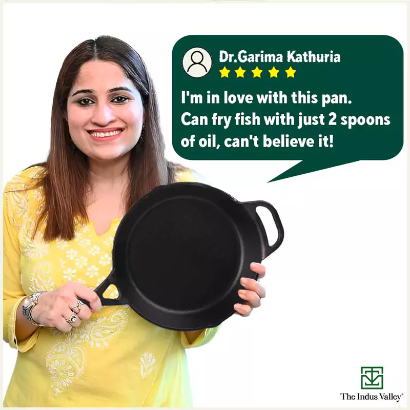 CASTrong Cast Iron Fry Pan/Skillet 26.2cm, Pre-seasoned, Nonstick, 100% Pure, Toxin-free, Induction 1.8L, 2.3kg - Image 12