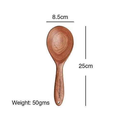 100% Natural Neem Wood Cooking & Serving Spoons/Spatula/Ladles, Set of 5, Toxin-free, Anti-microbial - Image 6