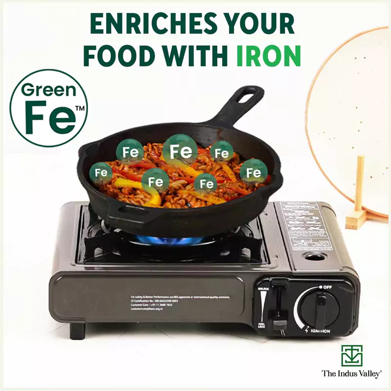 Super Smooth Cast Iron Set: (25.4cm)Frypan+ (25.4cm)Kadai+ (30.5cm)Tawa, Kitchen set for Home, Naturally Nonstick, 100% Pure,Toxin-free, Free 400 Tadka Pan - Image 6