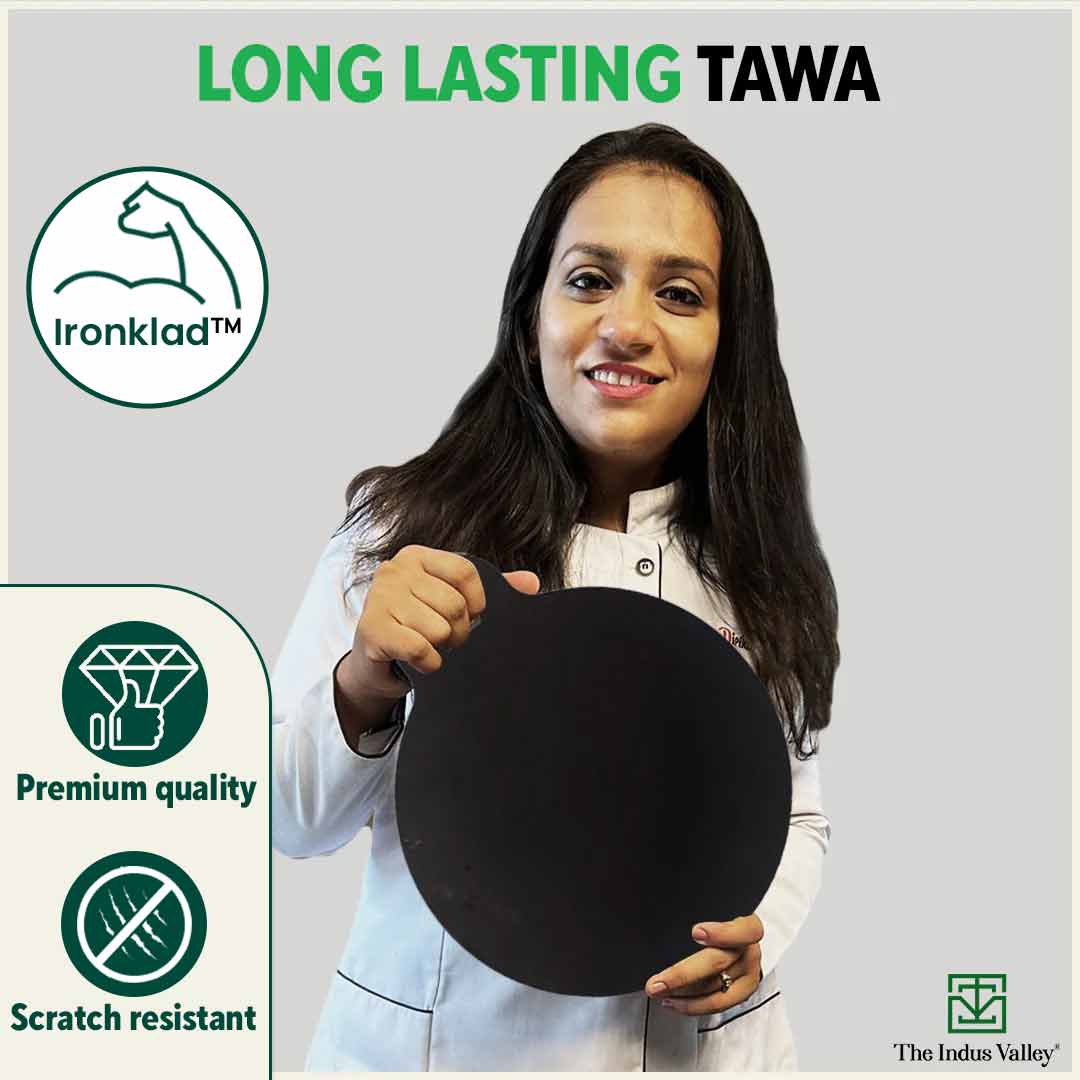 100% Pure Sheet Iron Tawa 30.5cm + Free ₹ 110 Spatula, Pre-seasoned, Toxin-free 1.8 / 1.4 kg - Image 10
