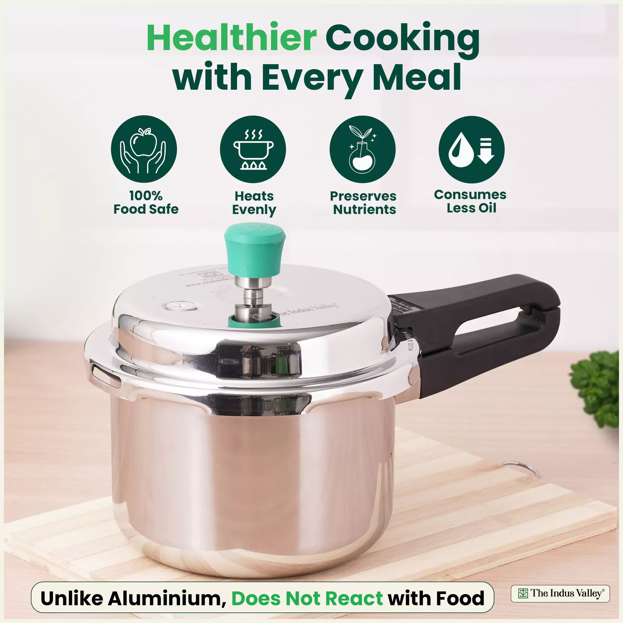 2/3/5L RapidCuk Tri-ply Stainless Steel Pressure Cooker, Premium Quality, 3 Layer Thick Body, Heavy Bottom, 100% Safe, ISI Certified, 5 Yr Warranty, Induction & Gas - Image 3